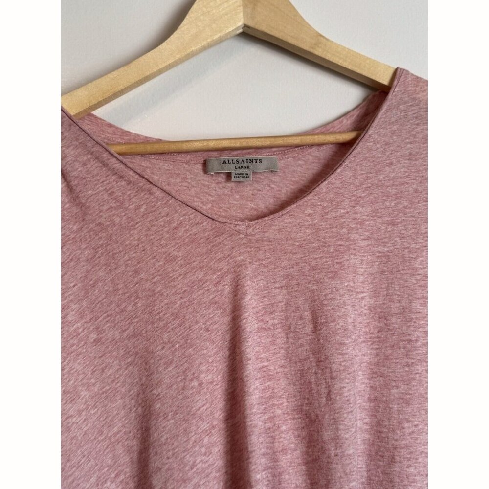 Allsaints Heather Red ADA Tee Top Size Large Slouchy Oversized Casual Everyday - Picture 5 of 8
